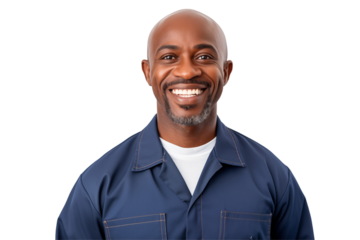 Afro american men mechanic on transparent background png cutouts. Images for graphic designers. Image for flyers. Topics related to mechanic. Mechanic world. Job offer. Recruitment. Africa. Afro.