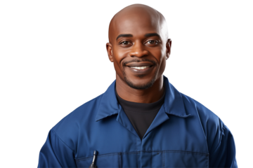 Afro american men mechanic on transparent background png cutouts. Images for graphic designers. Image for flyers. Topics related to mechanic. Mechanic world. Job offer. Recruitment. Africa. Afro.