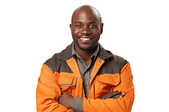 Afro american men mechanic on transparent background png cutouts. Images for graphic designers. Image for flyers. Topics related to mechanic. Mechanic world. Job offer. Recruitment. Africa. Afro.