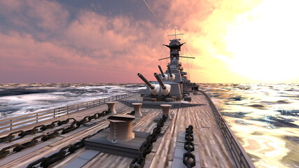 艦艇　3DCGレンダリング © tsuneomp