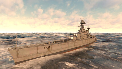 艦艇　3DCGレンダリング © tsuneomp