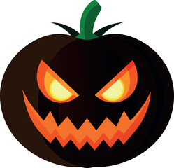 Carved pumpkin with a scary face