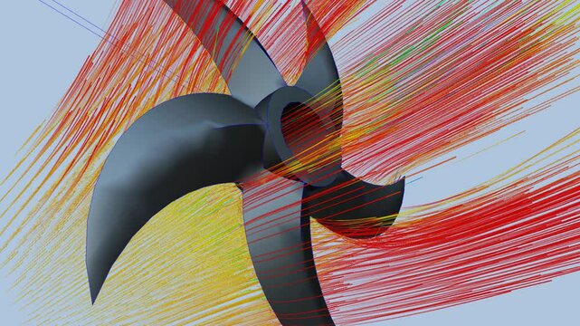 CFD simulation Computational fluid dynamics - Propeller airflow simulation