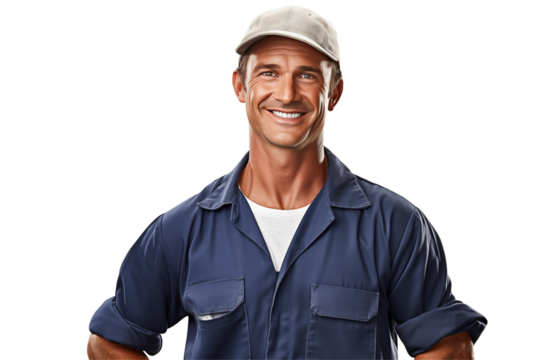 European men mechanic on transparent background png cutouts. Images for graphic designers. Image for flyers. Topics related to mechanic. Mechanic world. Job offer. Recruitment. European.