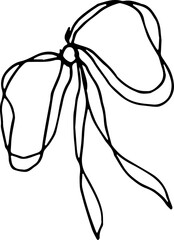 Hand drawn bow illustration doodle