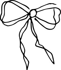 Hand drawn bow illustration doodle