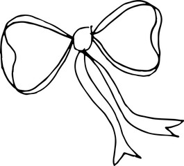 Hand drawn bow illustration doodle