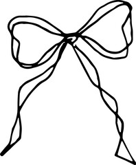 Hand drawn bow illustration doodle