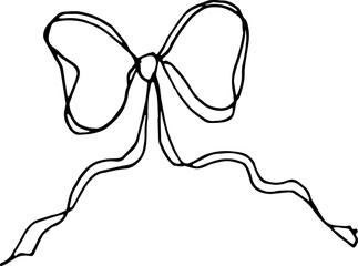 Hand drawn bow illustration doodle