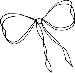 Hand drawn bow illustration doodle