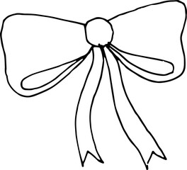 Hand drawn bow illustration doodle