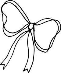 Hand drawn bow illustration doodle