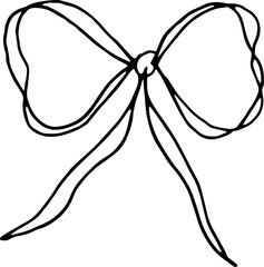 Hand drawn bow illustration doodle