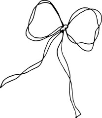 Hand drawn bow illustration doodle