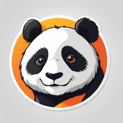Fototapeta premium panda head illustration, simple panda logo