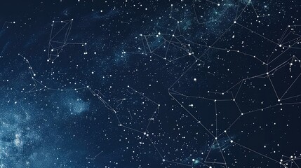 Starry Night Sky with Constellations