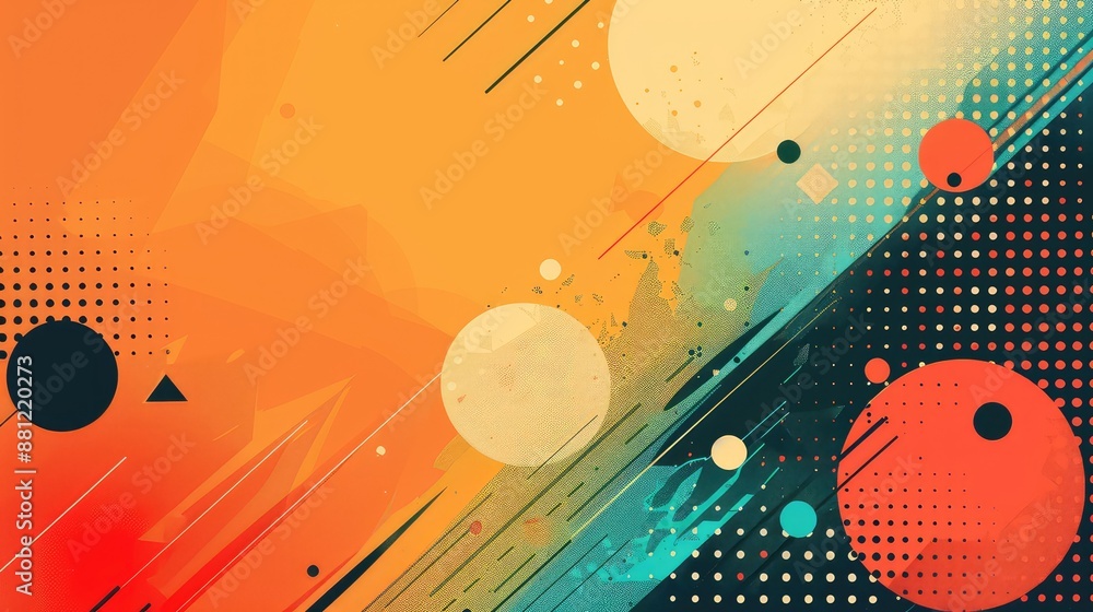 Aufkleber geometric abstract background with polygonal shapes and dots
