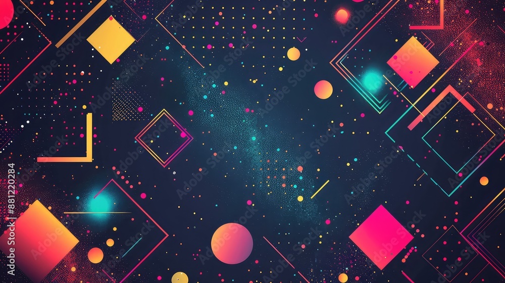 Aufkleber geometric abstract background with polygonal shapes and dots