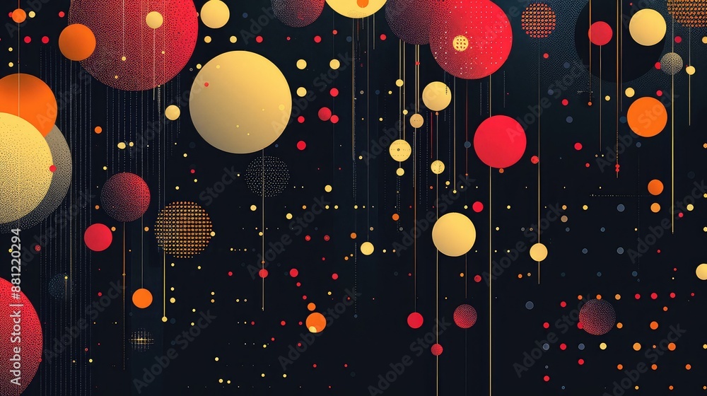 Poster geometric abstract background with polygonal shapes and dots