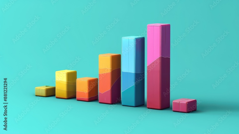 Poster bar chart illustration for data visualization