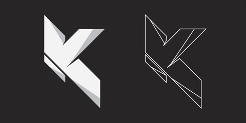 Letter Logo Design K, Epic Letter K