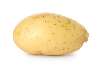 One young fresh potato isolated on white