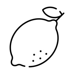 Lemon fruit black line icon