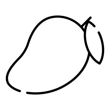 recommend clip art: Mango fruit black line icon
