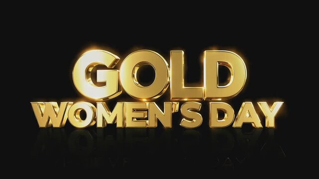 The inscription on a black background in gold letters Golden Women's Day. Generated by AI