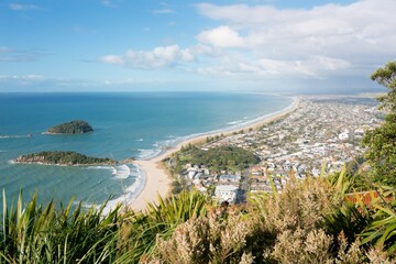 Obraz premium Mount Maunganui city, june 2024