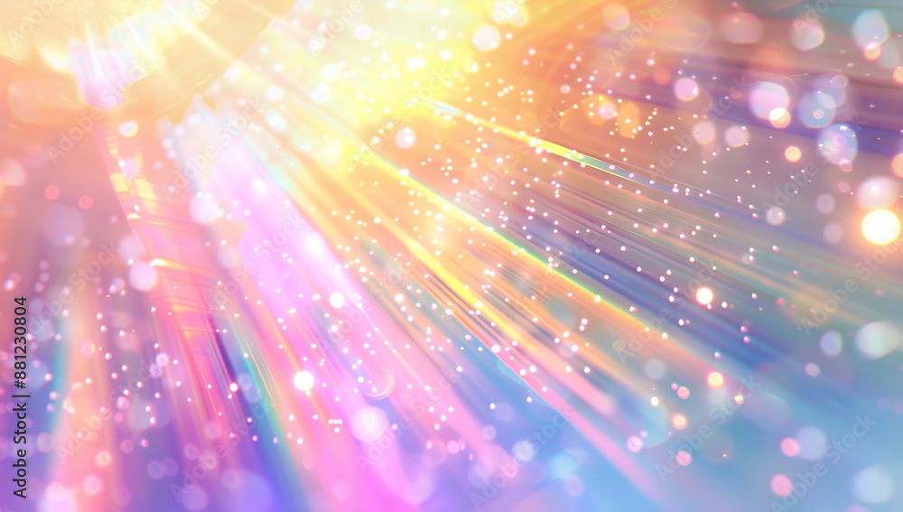 Poster 3d rendering of a vibrant rainbow spectrum spanning the horizon.