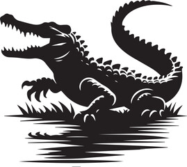 crocodile in a black