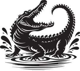 crocodile in a black