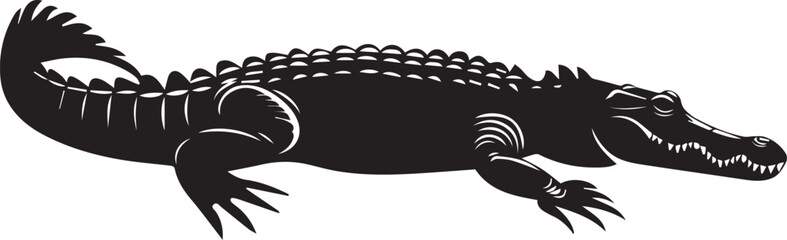 crocodile in a black