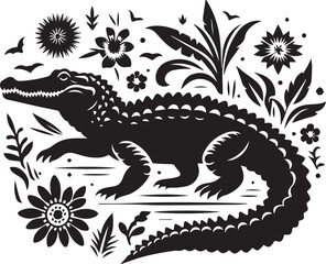 crocodile with a background