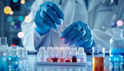 Fototapeta premium Innovative Doctor Conducting Personalized Medicine Research in Laboratory