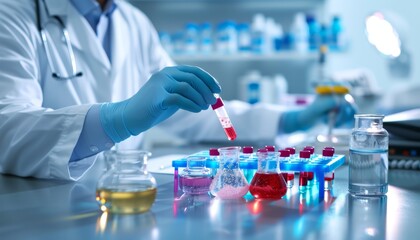 In-Depth Look at Personalized Medicine Trials: Medical Researcher Analyzing Documentation and Engaging Participants in Clinical Study