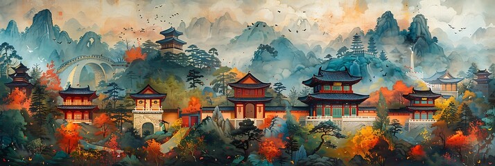Korean event celebrating unique architecture depicted in a recent mural