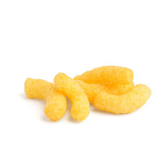 Tasty corn sticks on white background