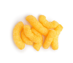 Tasty corn sticks on white background