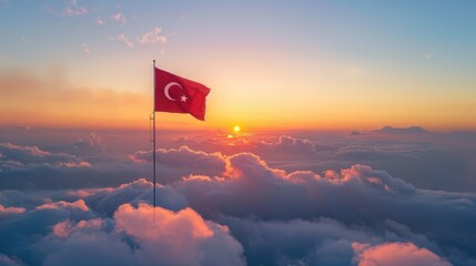 Commemorating 30 ağustos: victory day, a national holiday in Turkey,f lag symbol of republic. zafer bayramı festivities highlight nation's triumph, pride, marking significant moment turkish history