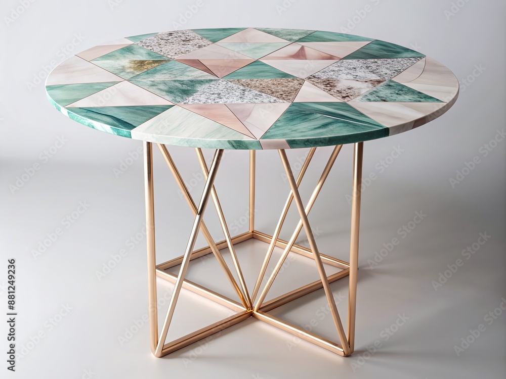 Poster elegant minimalist design table background features modern vintage abstract geometric patterns blend