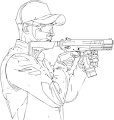 sketch of a child playing the violin