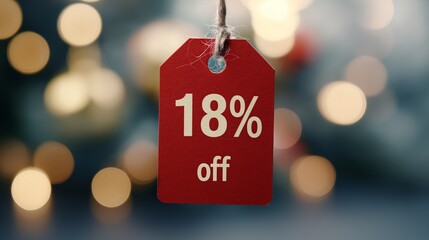 18% off discount tag. for sale. promotion. special offer promotion. discount percentage