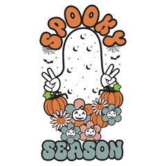 Spooky Season Funny Halloween T Shirt Design Vector