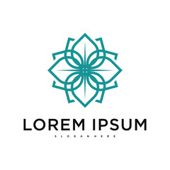 Luxury abstract flower logo design. Premium Vector