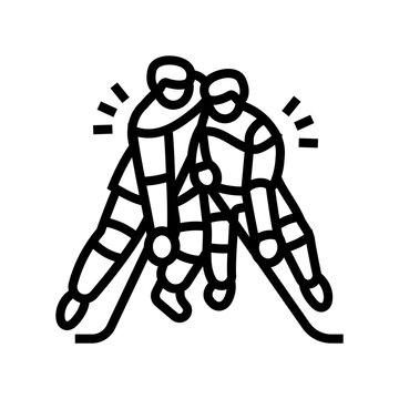recommend clip art: checking ice hockey sport line icon vector. checking ice hockey sport sign. isolated contour symbol black illustration