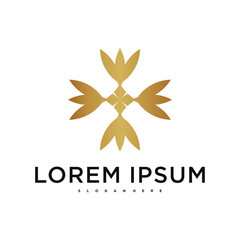 Luxury abstract flower logo design. Premium Vector