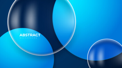 blue circles background with circular glass