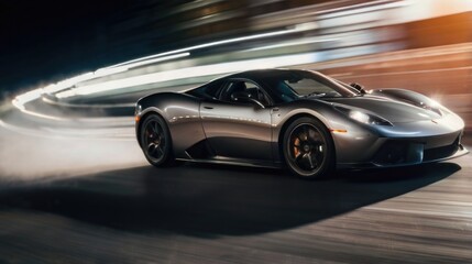 Sports Car Vehicle in Motion Blur